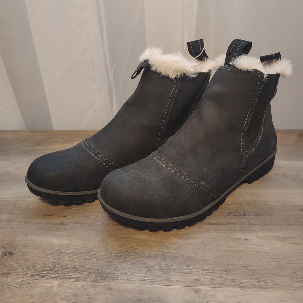 JBU By Jambu Eagle Waterproof Black Faux Fur Ankle Boots Women's Sz 9.5 - Picture 3 of 11
